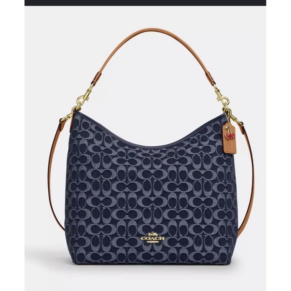 NWT Coach Large Laurel Shoulder Bag in Signature Denim - Style CY697